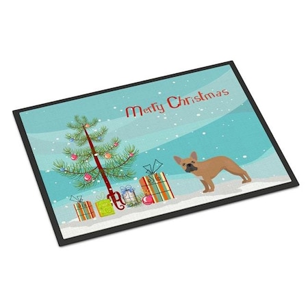 Carolines Treasures Carolines Treasures CK3455MAT 18 x 27 in. French Bulldog Christmas Tree Indoor or Outdoor Mat CK3455MAT